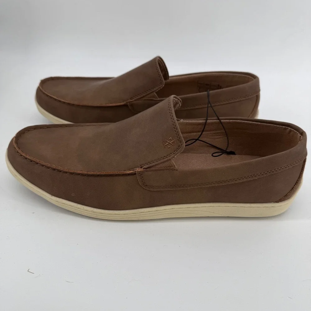 IZOD Seapoint Mens 13 Tan Brown Slip On Loafers Memory Foam Shoes‎ 1861593